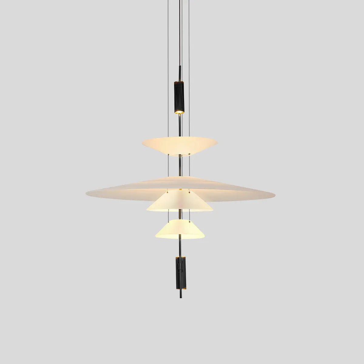 Antizer Layered Disc Pendant Light for Dining Room Black A-4 Layers-Large