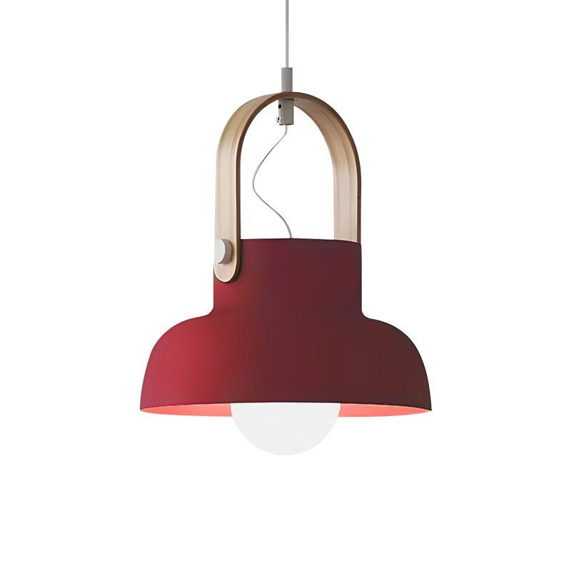 Antizer Nordic Macaron Pendant Light for Dining Room Kitchen Style A Deep Red White Light