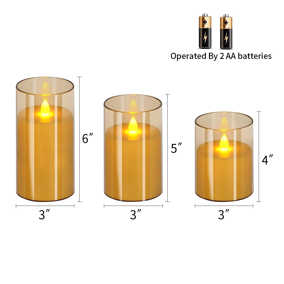 Antizer Acrylic Glass Pillar Flameless Candle