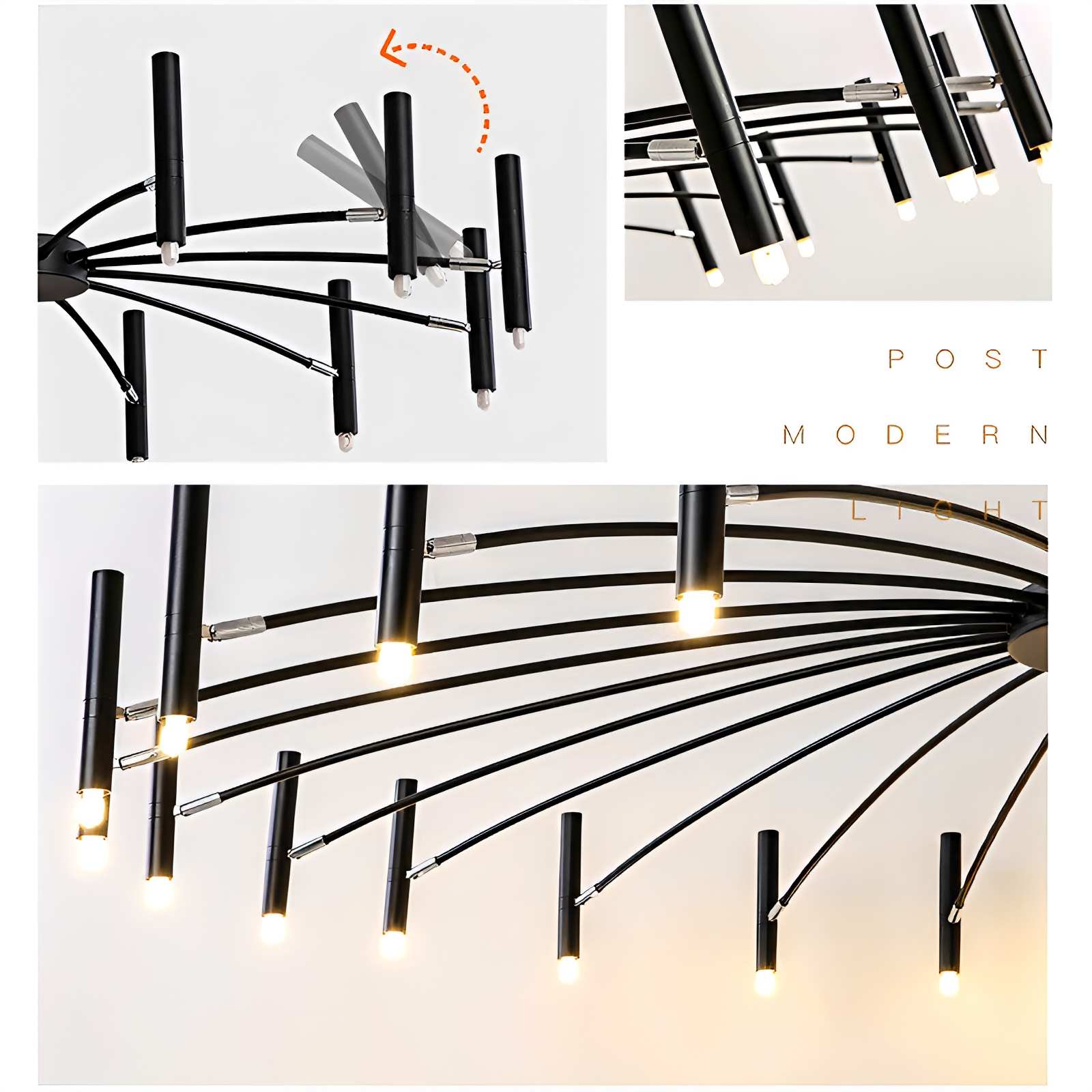 Antizer Modern Adjustable Candelabra Chandelier for Living Room
