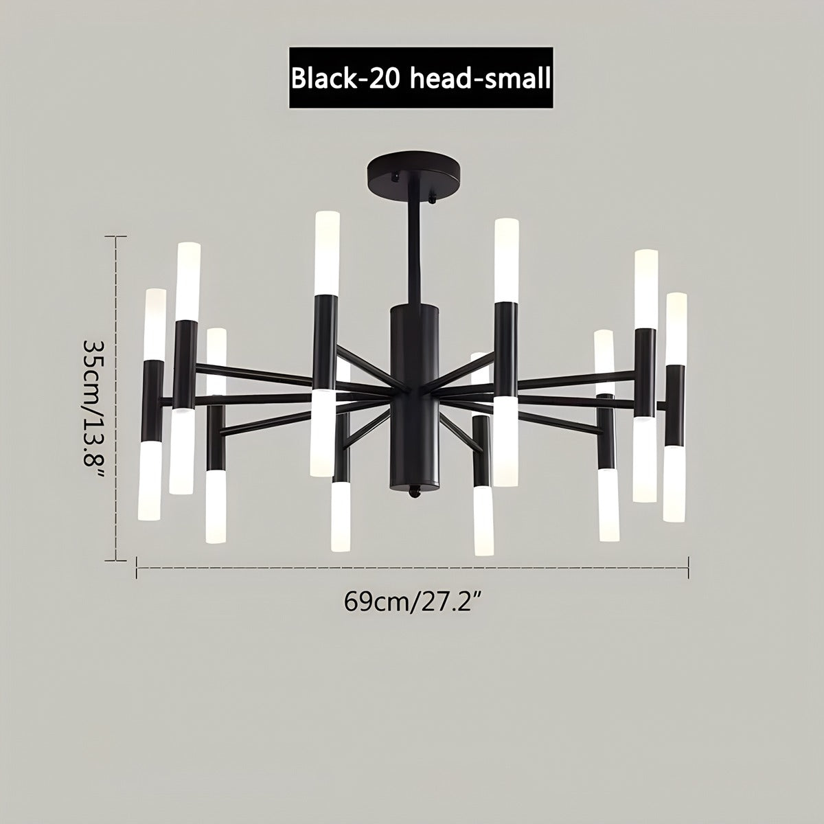 Antizer Adjustable Round Tube Chandelier