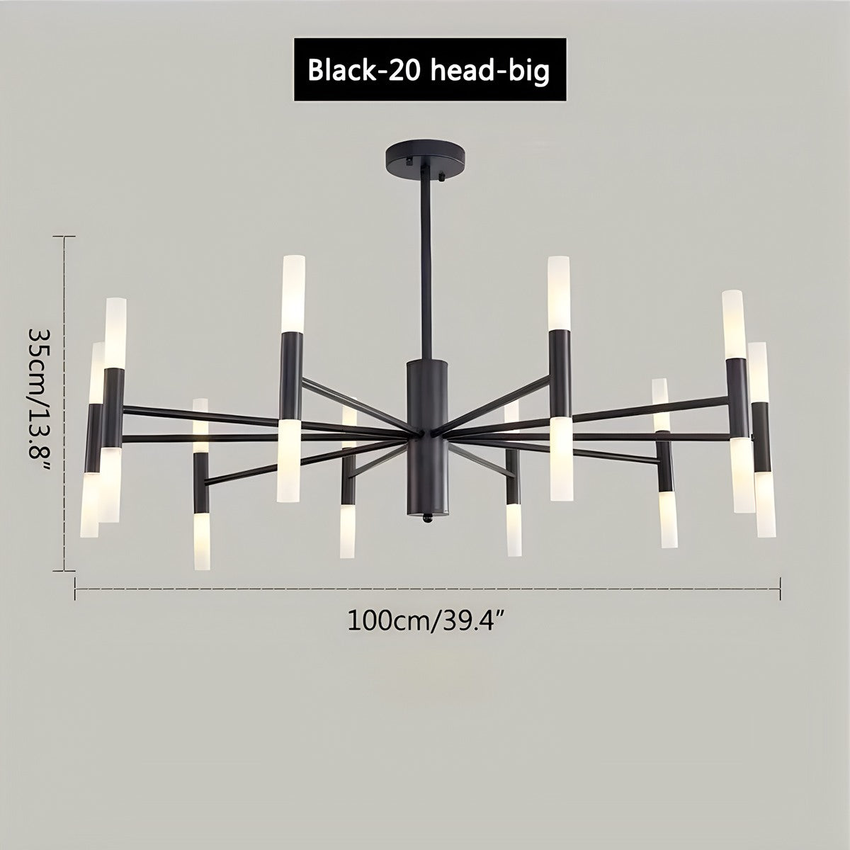 Antizer Adjustable Round Tube Chandelier