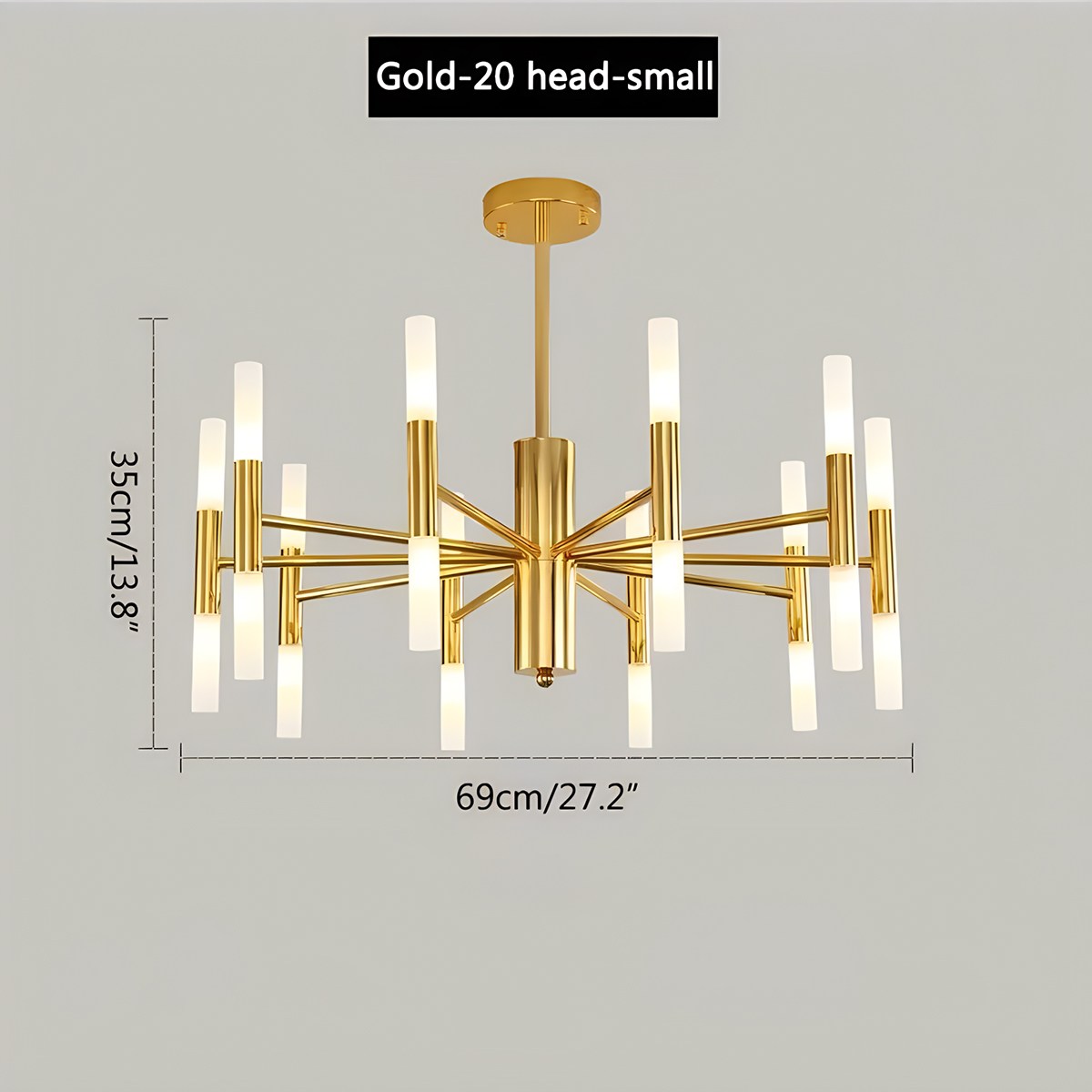 Antizer Adjustable Round Tube Chandelier