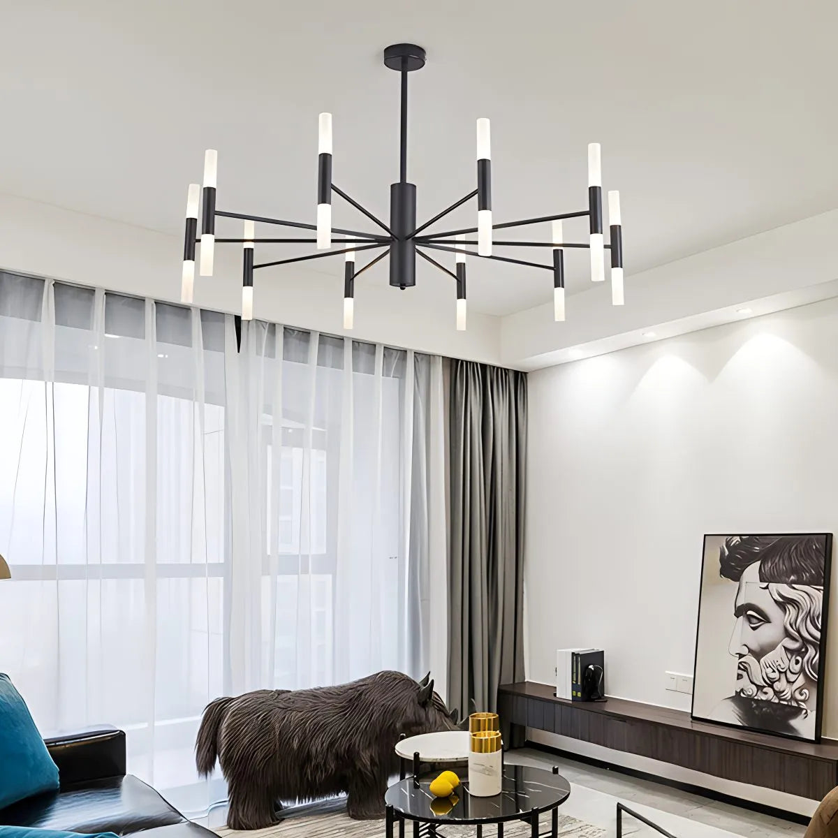 Antizer Adjustable Round Tube Chandelier