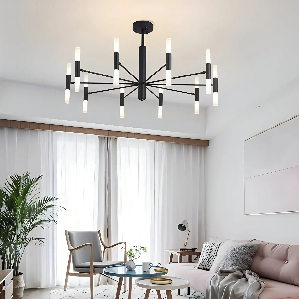 Antizer Adjustable Round Tube Chandelier