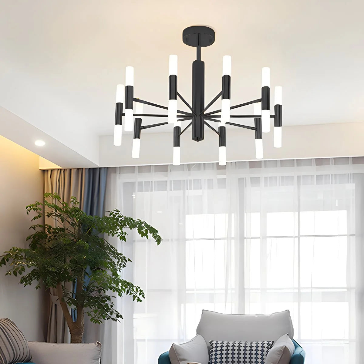 Antizer Adjustable Round Tube Chandelier