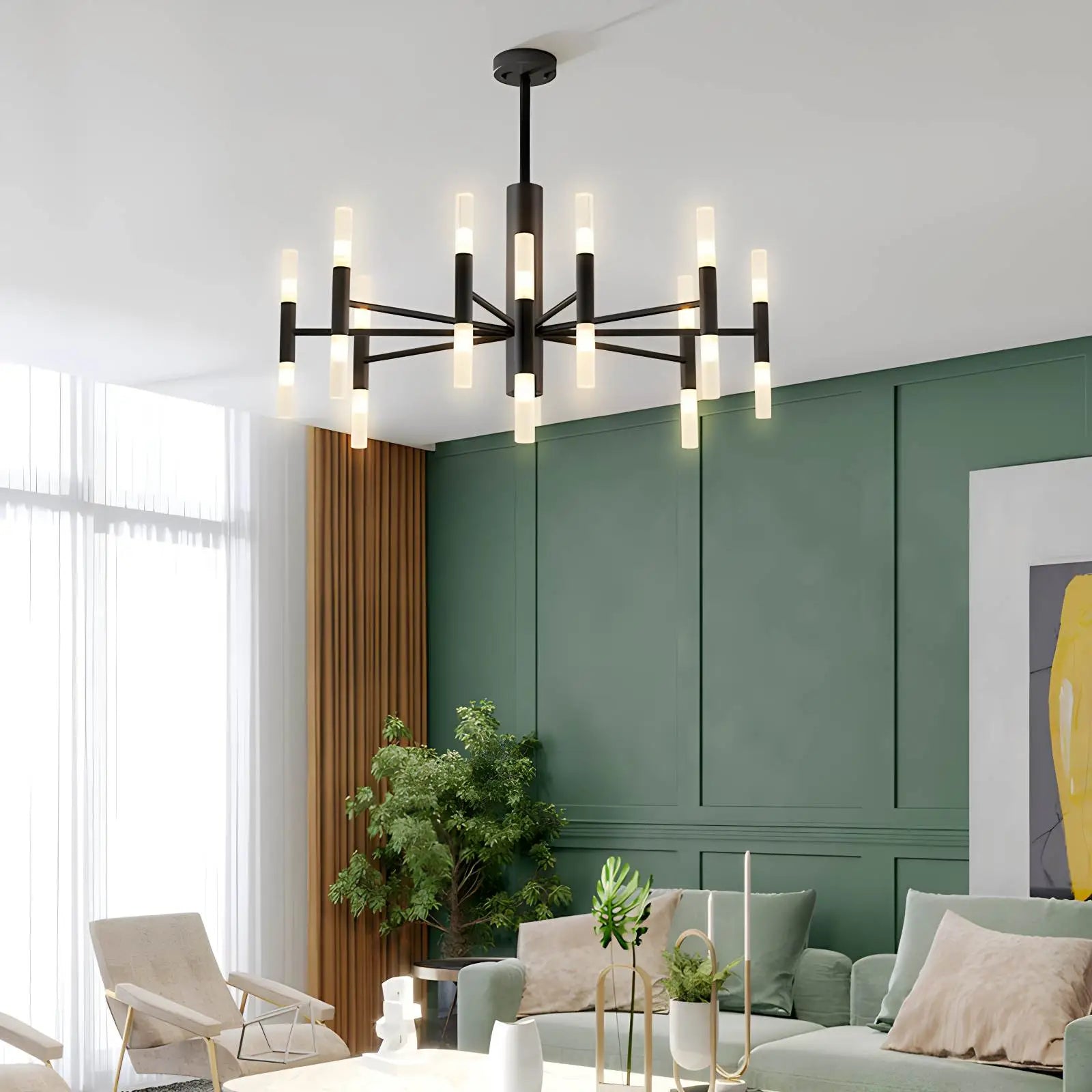 Antizer Adjustable Round Tube Chandelier