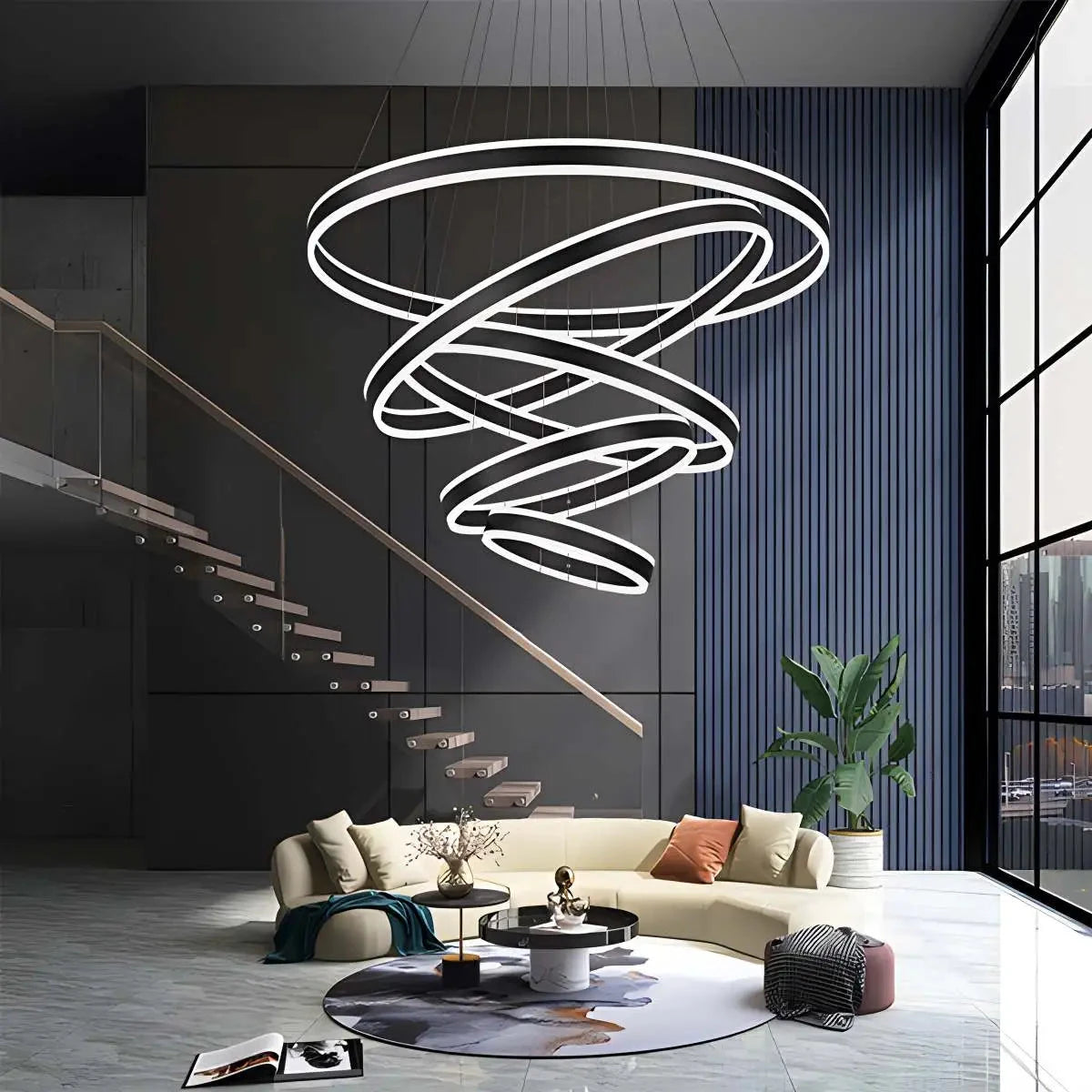 Antizer Circle Layered Living Room Chandelier