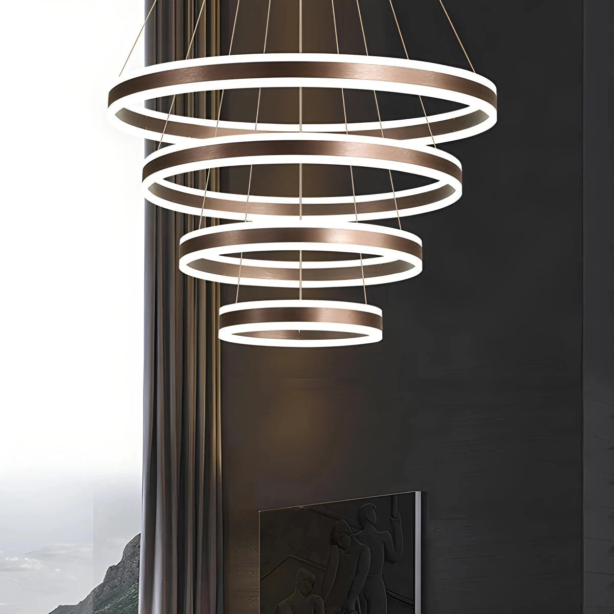 Antizer Circle Layered Living Room Chandelier