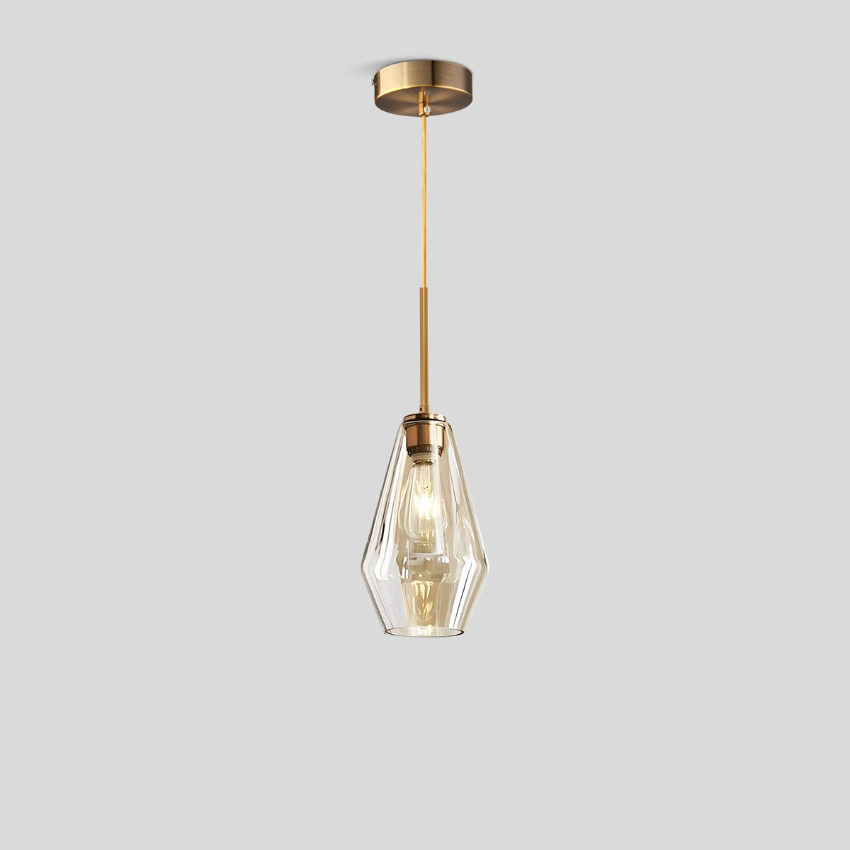 Antizer Hailie Clear Glass Pendant Light for Kitchen Amber 17cm / 6.69"