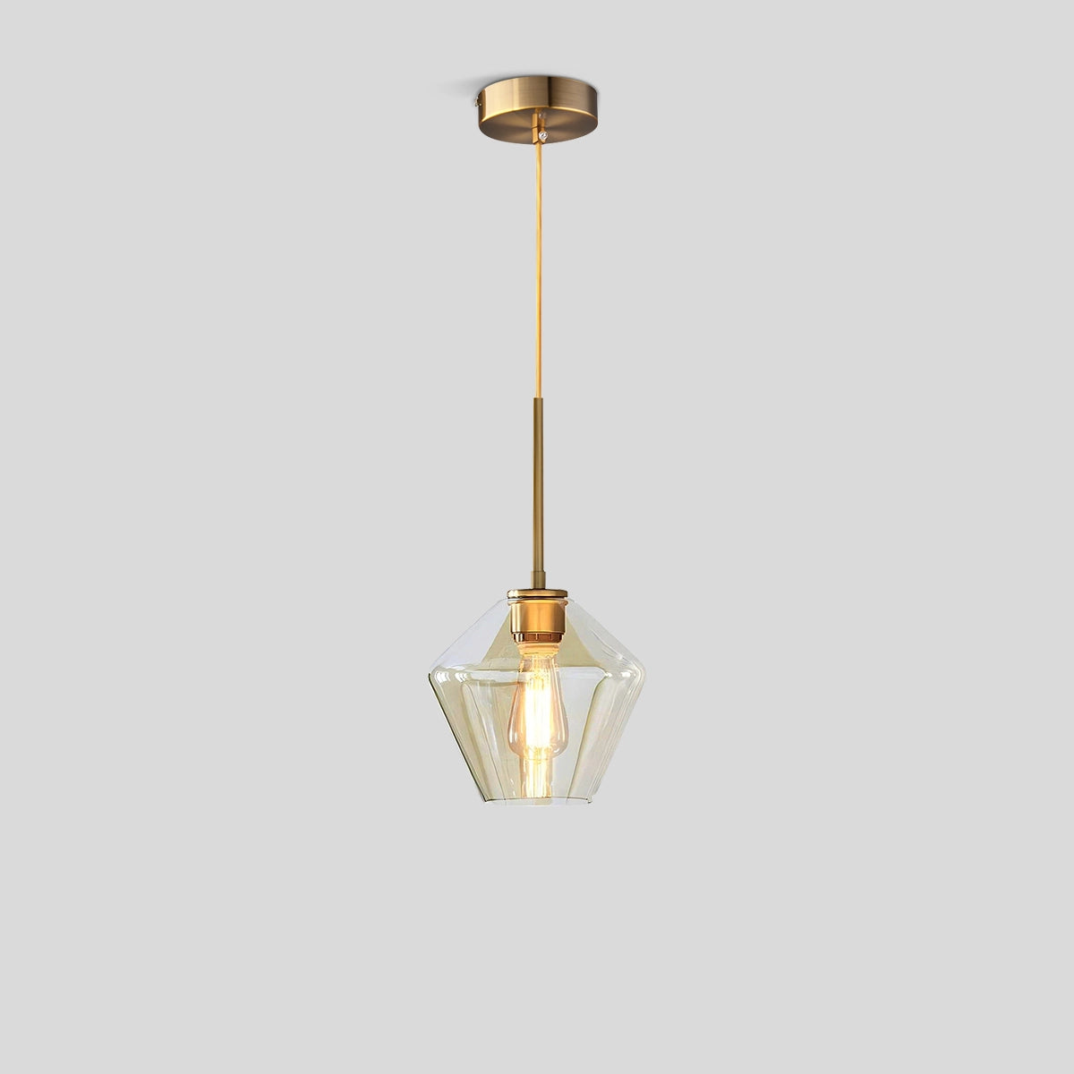 Antizer Hailie Clear Glass Pendant Light for Kitchen Amber 23cm / 9.06"