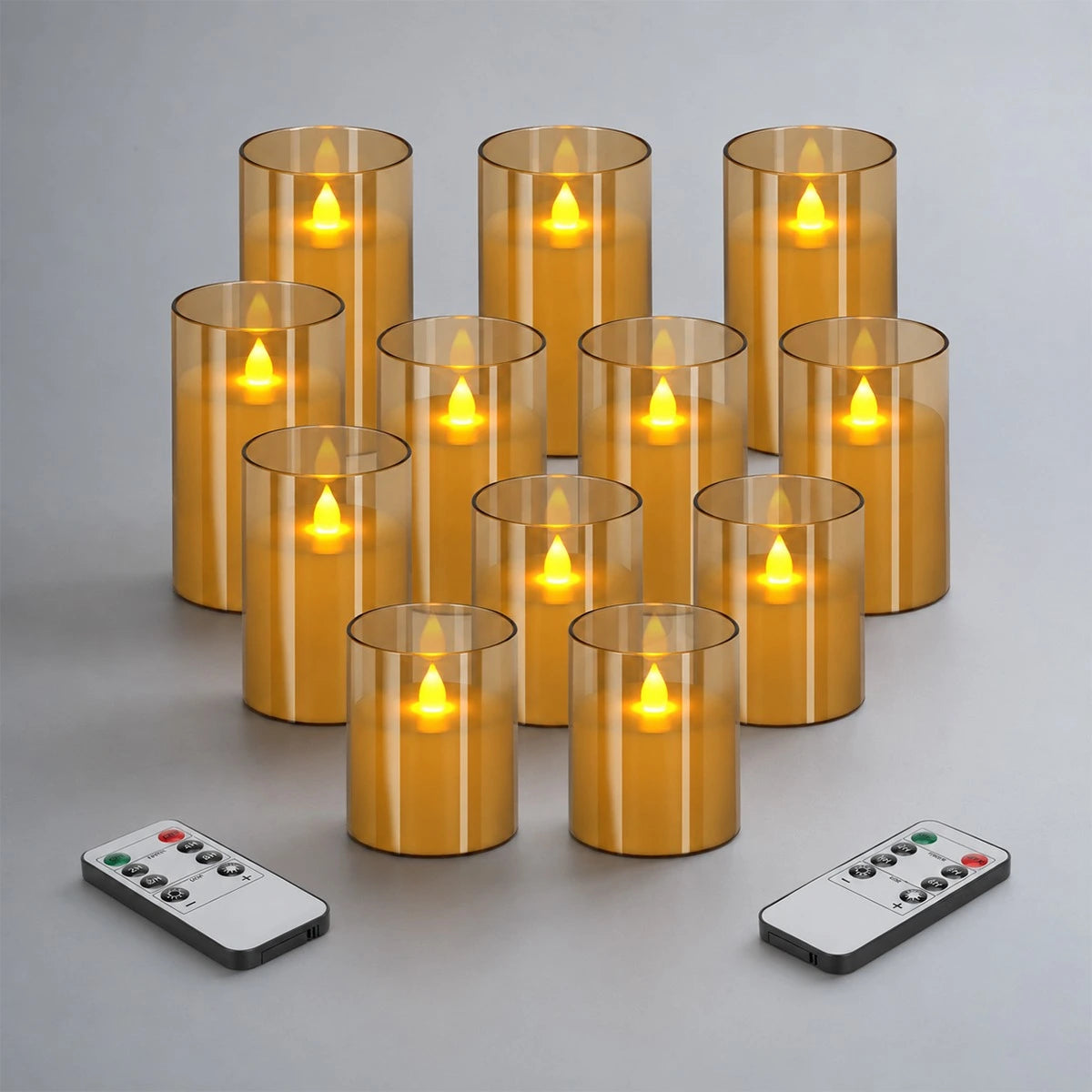 Antizer Acrylic Glass Pillar Flameless Candle