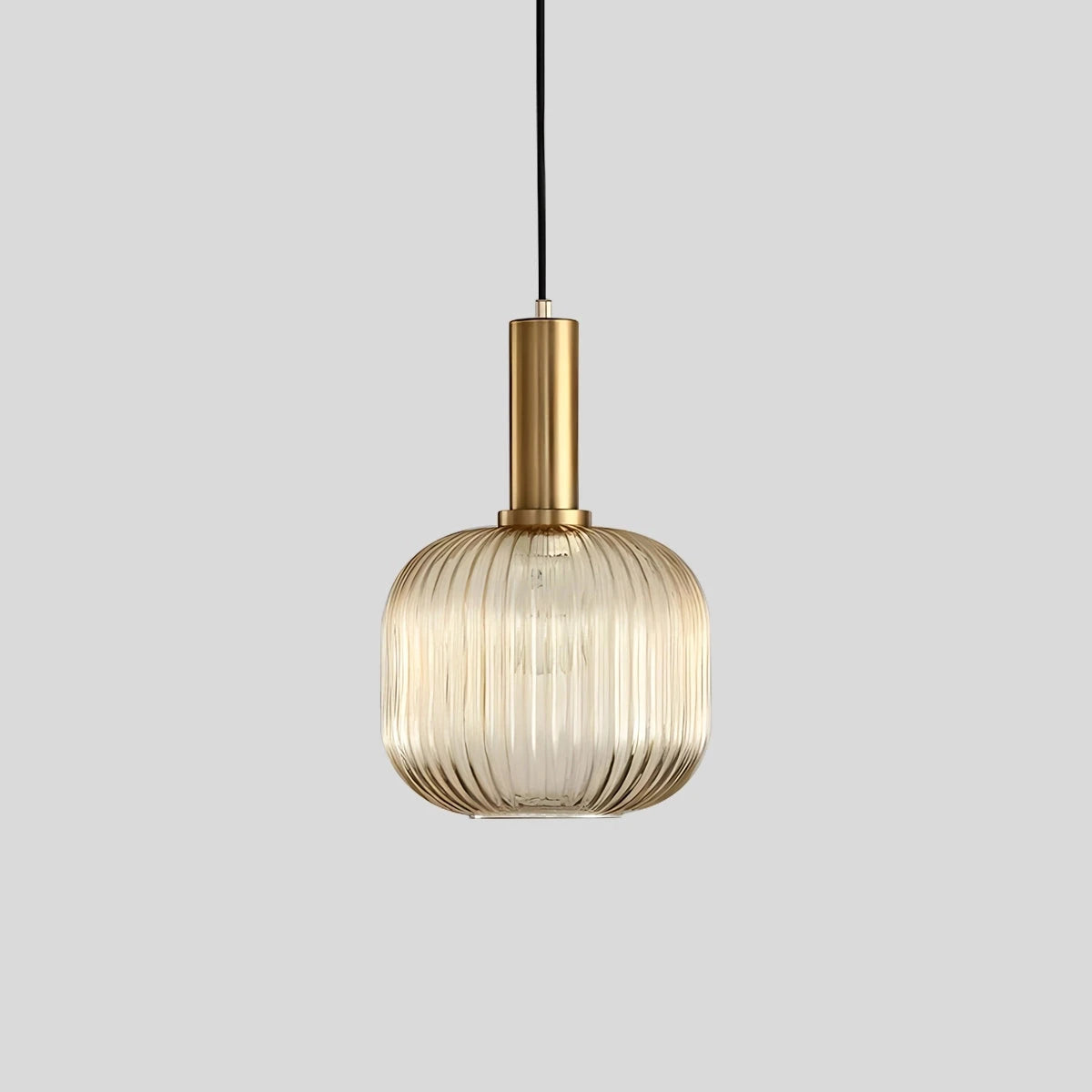 Antizer Nordic Vintage Glass Striped Pendant Light Amber Style B