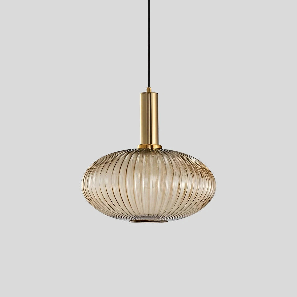 Antizer Nordic Vintage Glass Striped Pendant Light Amber Style C