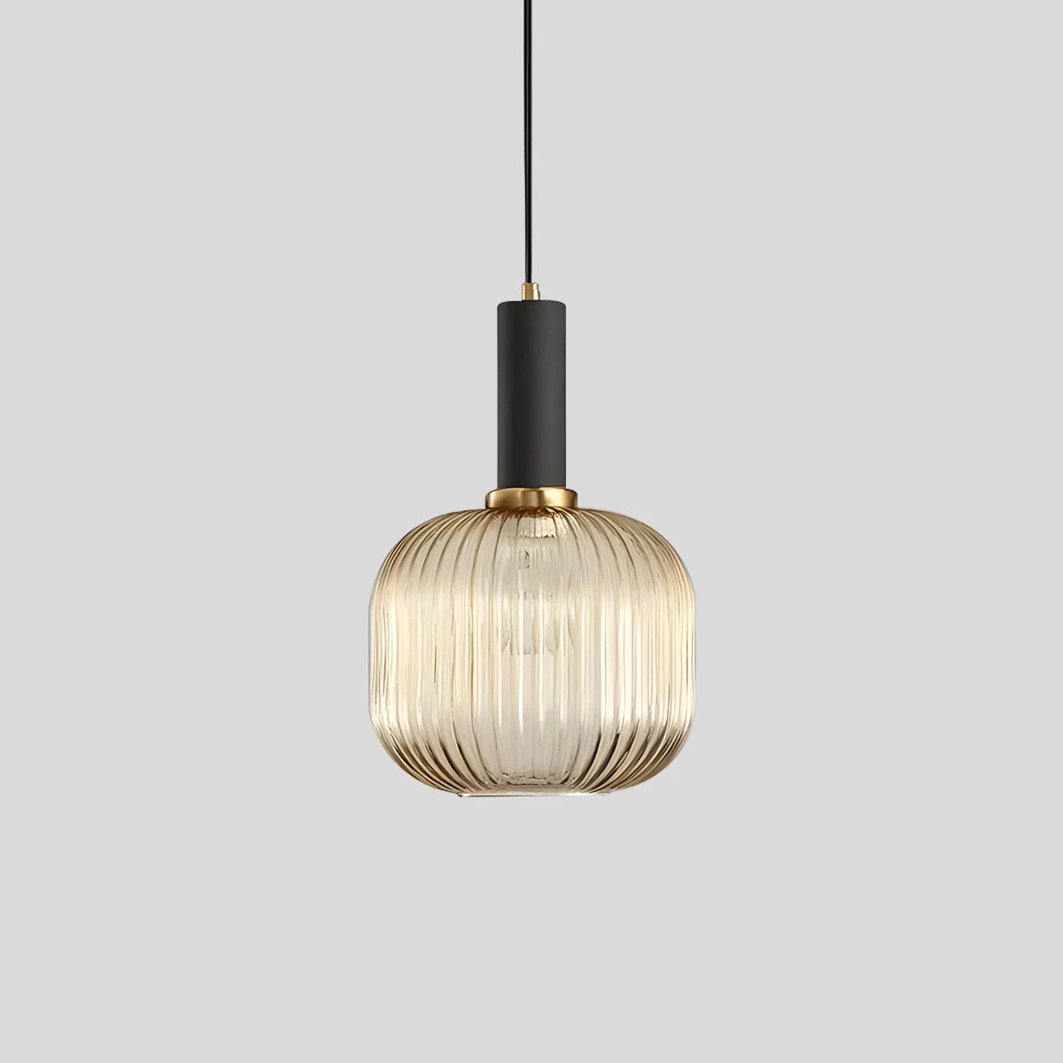 Antizer Nordic Vintage Glass Striped Pendant Light Amber Style E