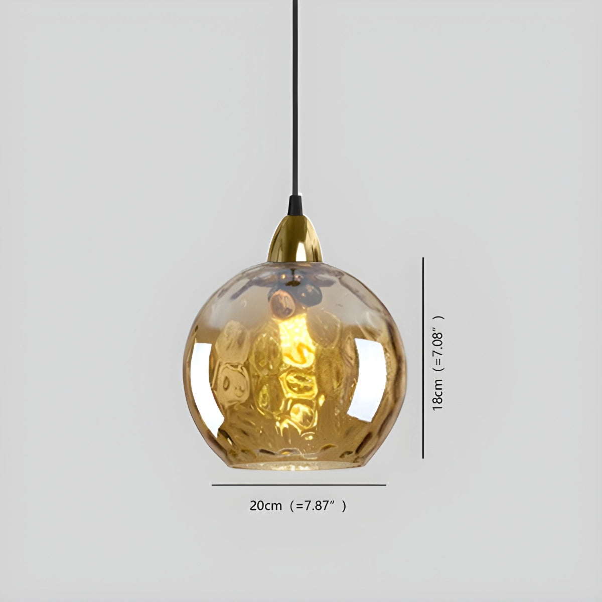 glass ball pendant light size