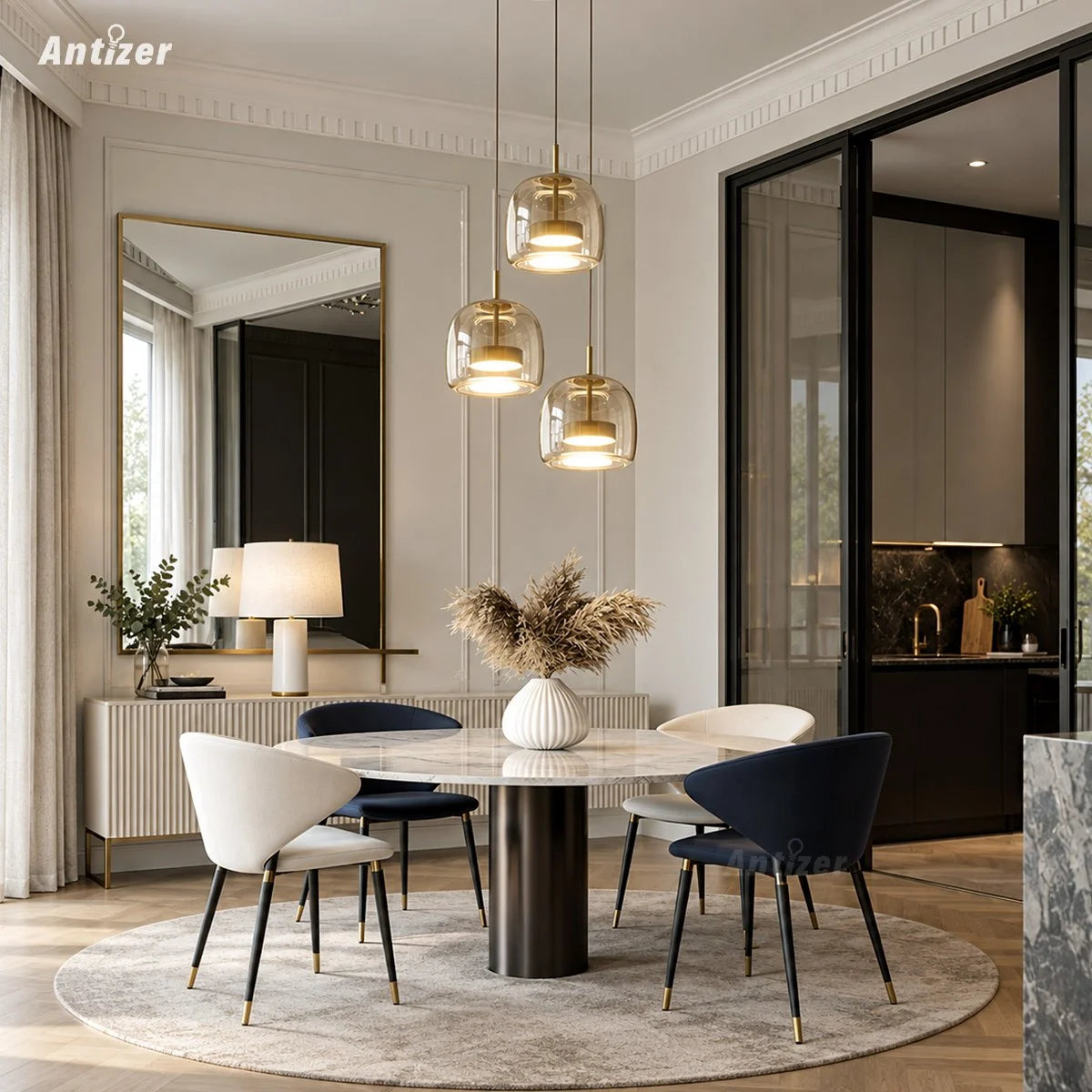 Antizer Modern Glass Pendant Light for Dining Room