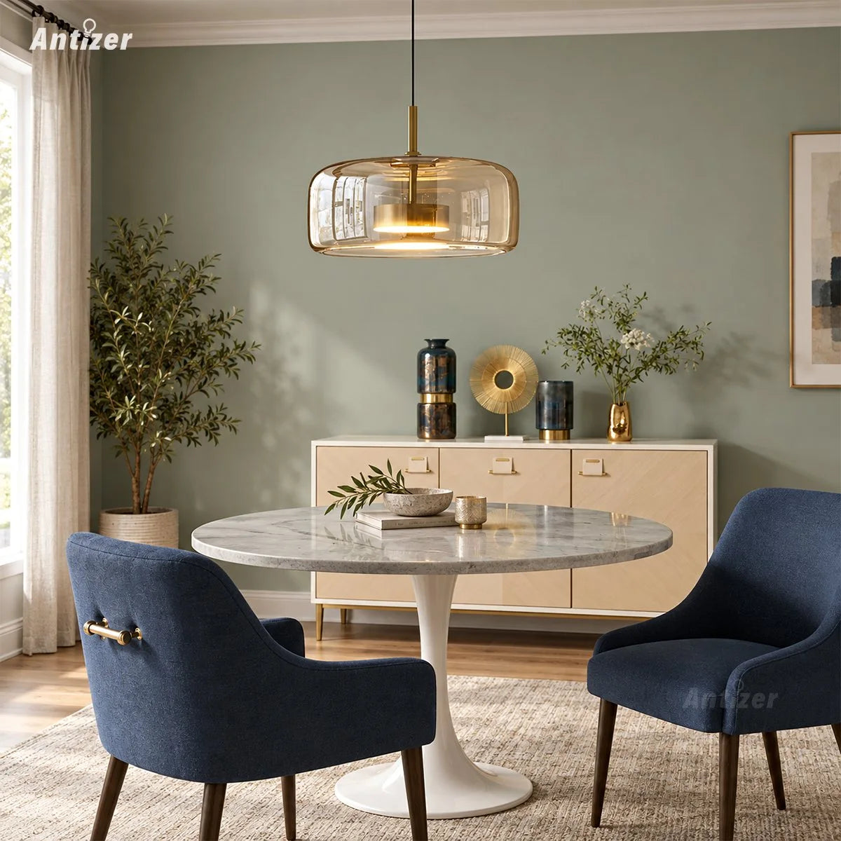 Antizer Modern Glass Pendant Light for Dining Room