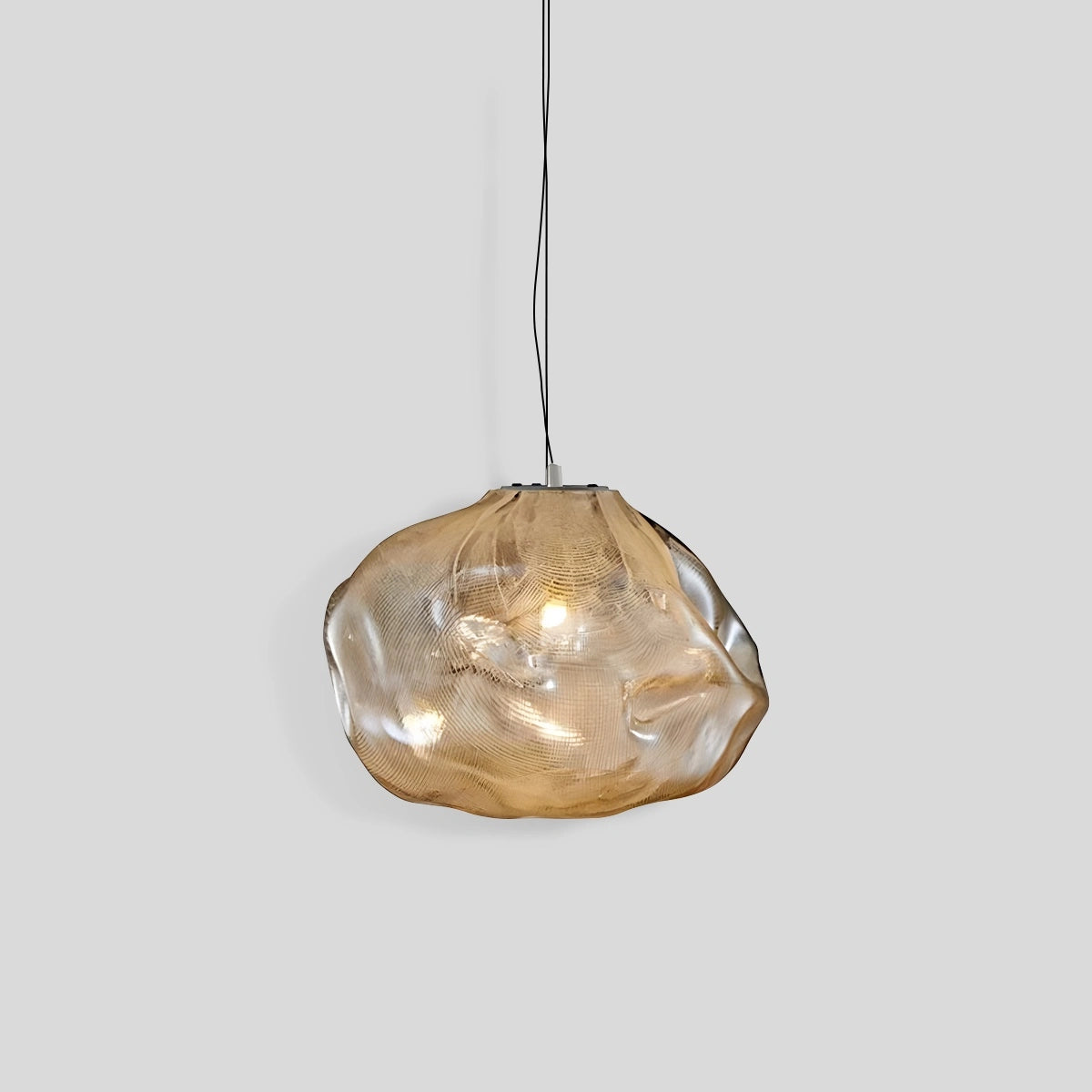 Antizer Light Luxury Cloud Shape Glass Pendant Light Amber