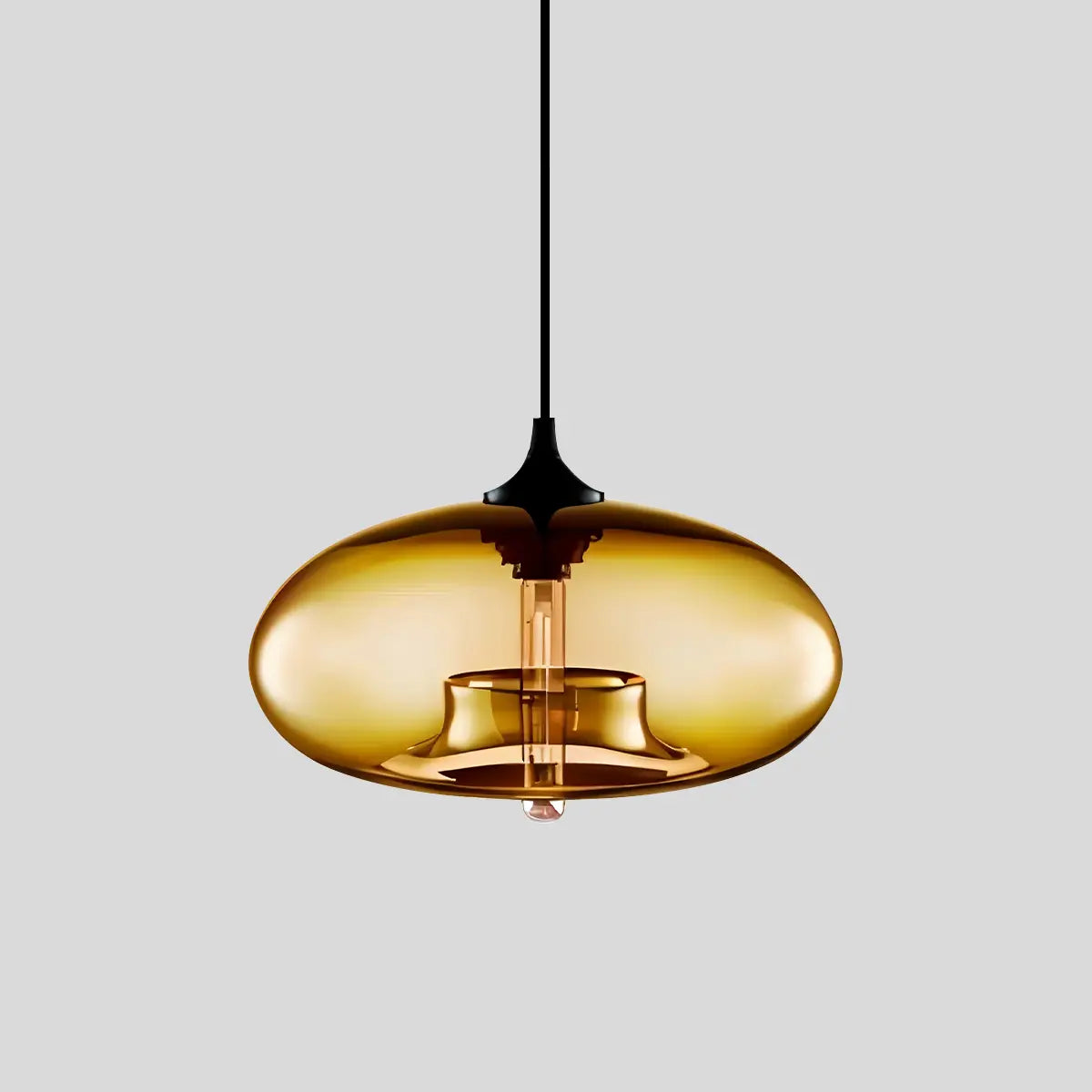Antizer Colorful Glass Pendant Light for Dining Area Amber D28cm / 11.02″