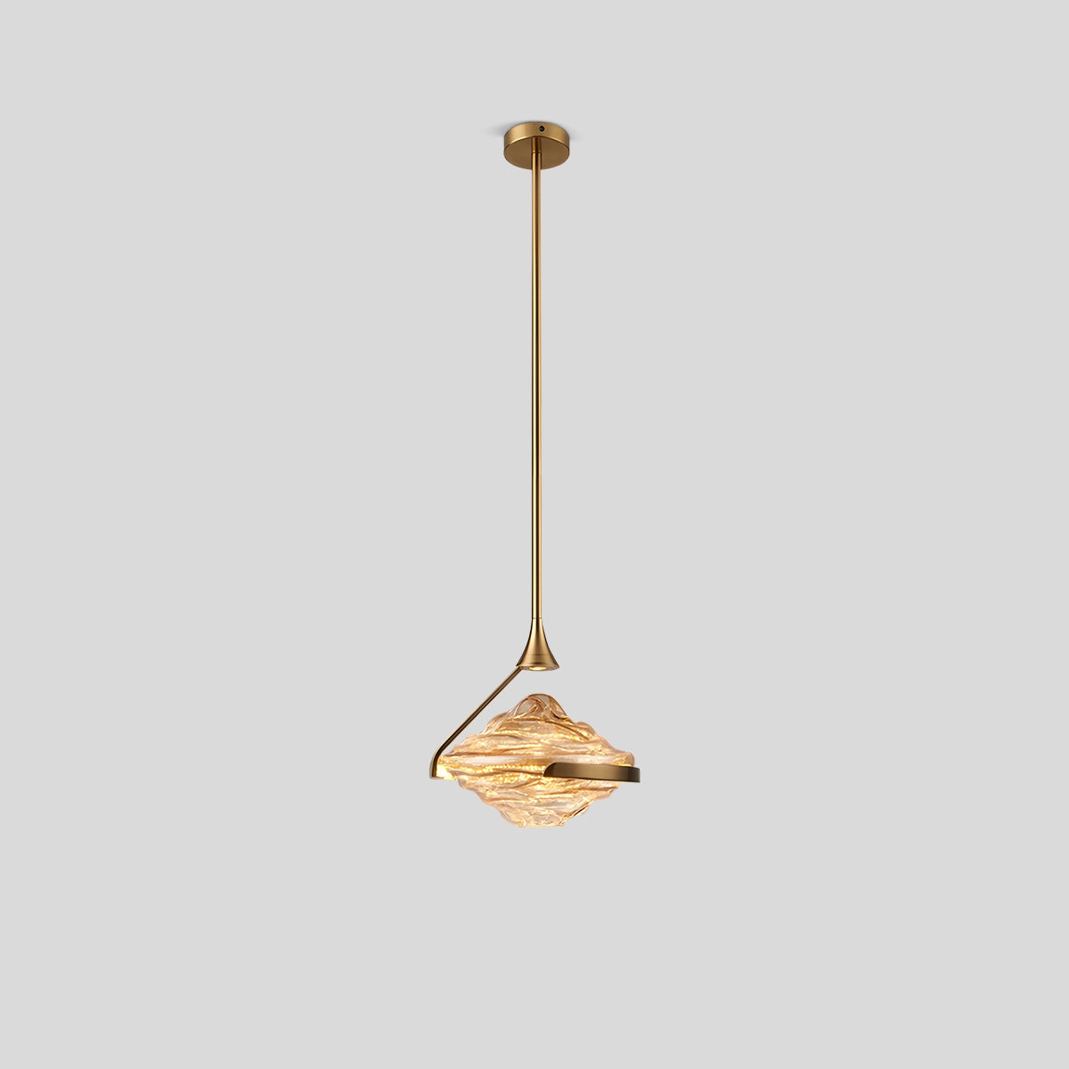Antizer Modern Luxury Hill Glass Pendant Light Amber Warm Light