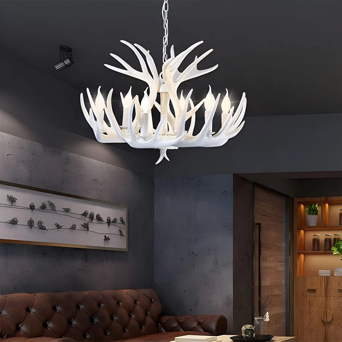 Antizer Antler Shape Resin Chandelier for Living Room