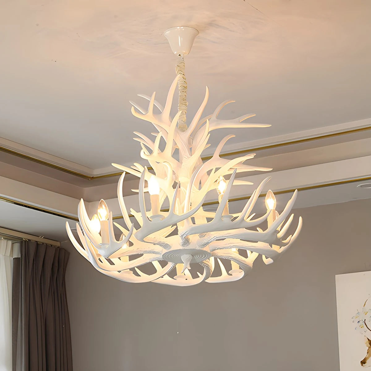 Antizer Antler Shape Resin Chandelier for Living Room