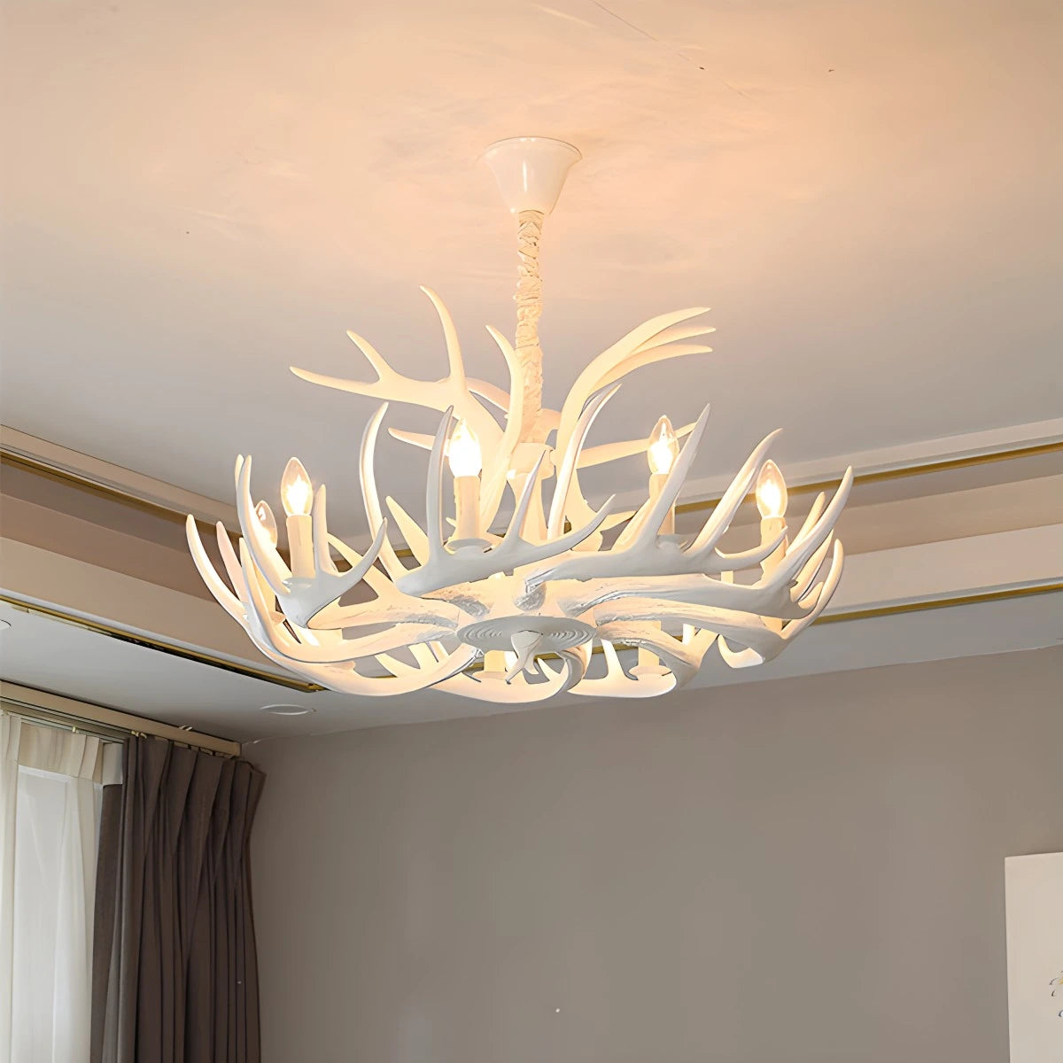 Antizer Antler Shape Resin Chandelier for Living Room