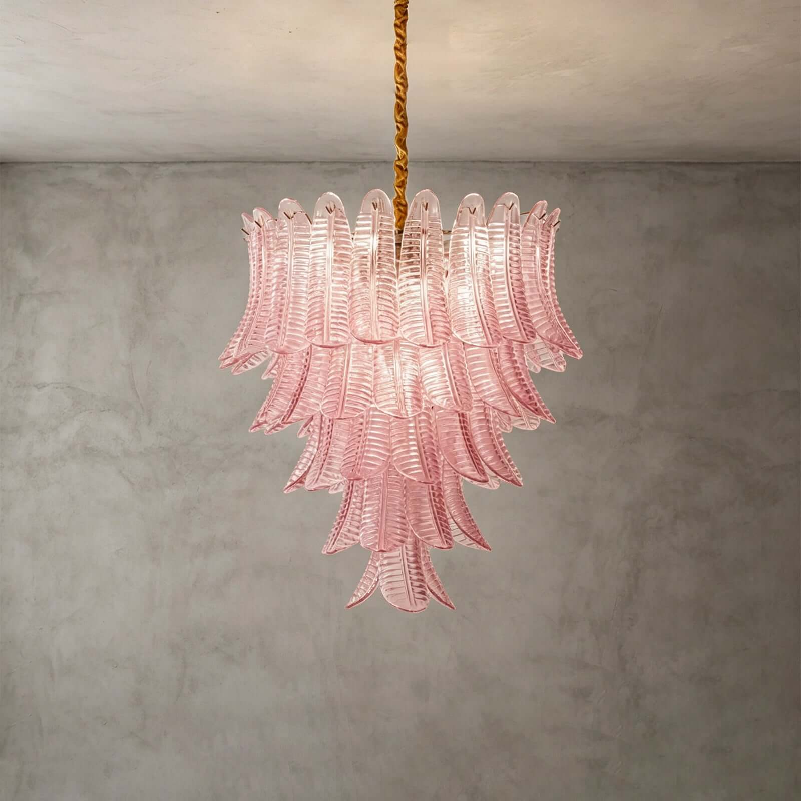 Amvella Chandelier | Pink Murano Glass Dining Room Light Fixture