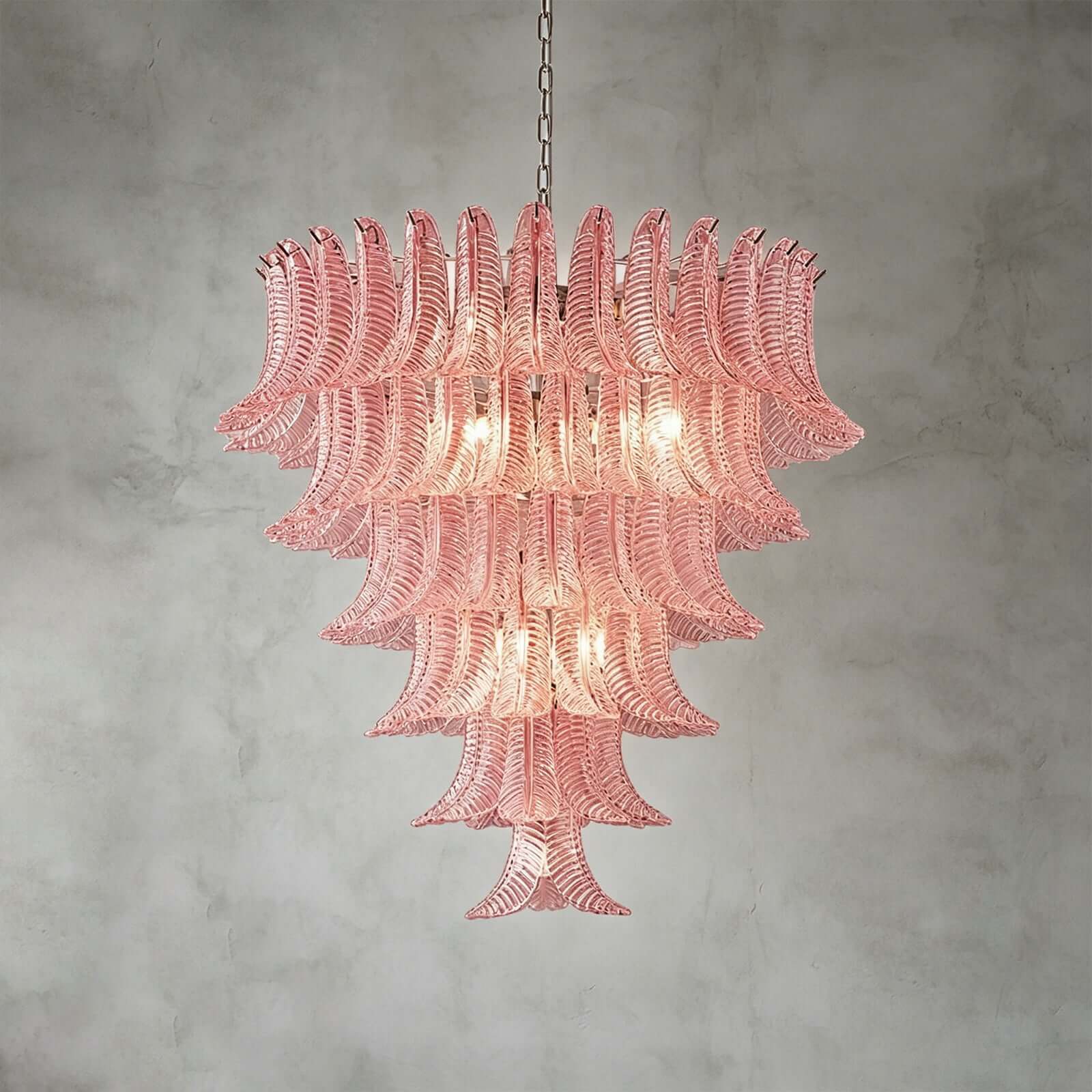 Amvella Chandelier | Pink Murano Glass Dining Room Light Fixture