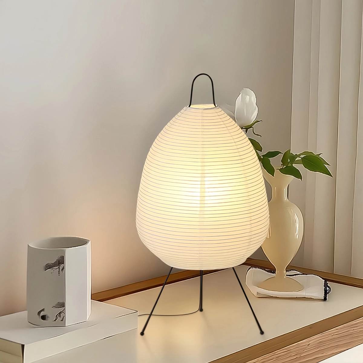 Antizer Rice Paper Art Floor & Table Lamp Table Lamp A Warm Light