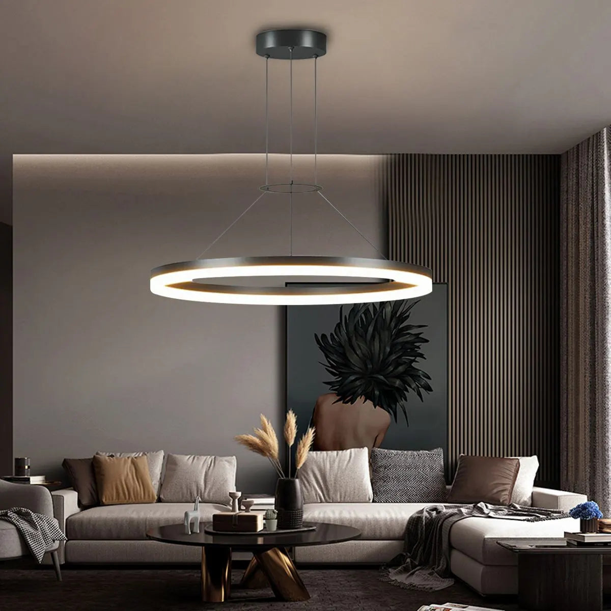 circular led hanging light