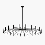 Antizer Modern Adjustable Candelabra Chandelier for Living Room Black 24 Lights