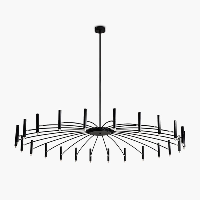 Antizer Modern Adjustable Candelabra Chandelier for Living Room Black 24 Lights