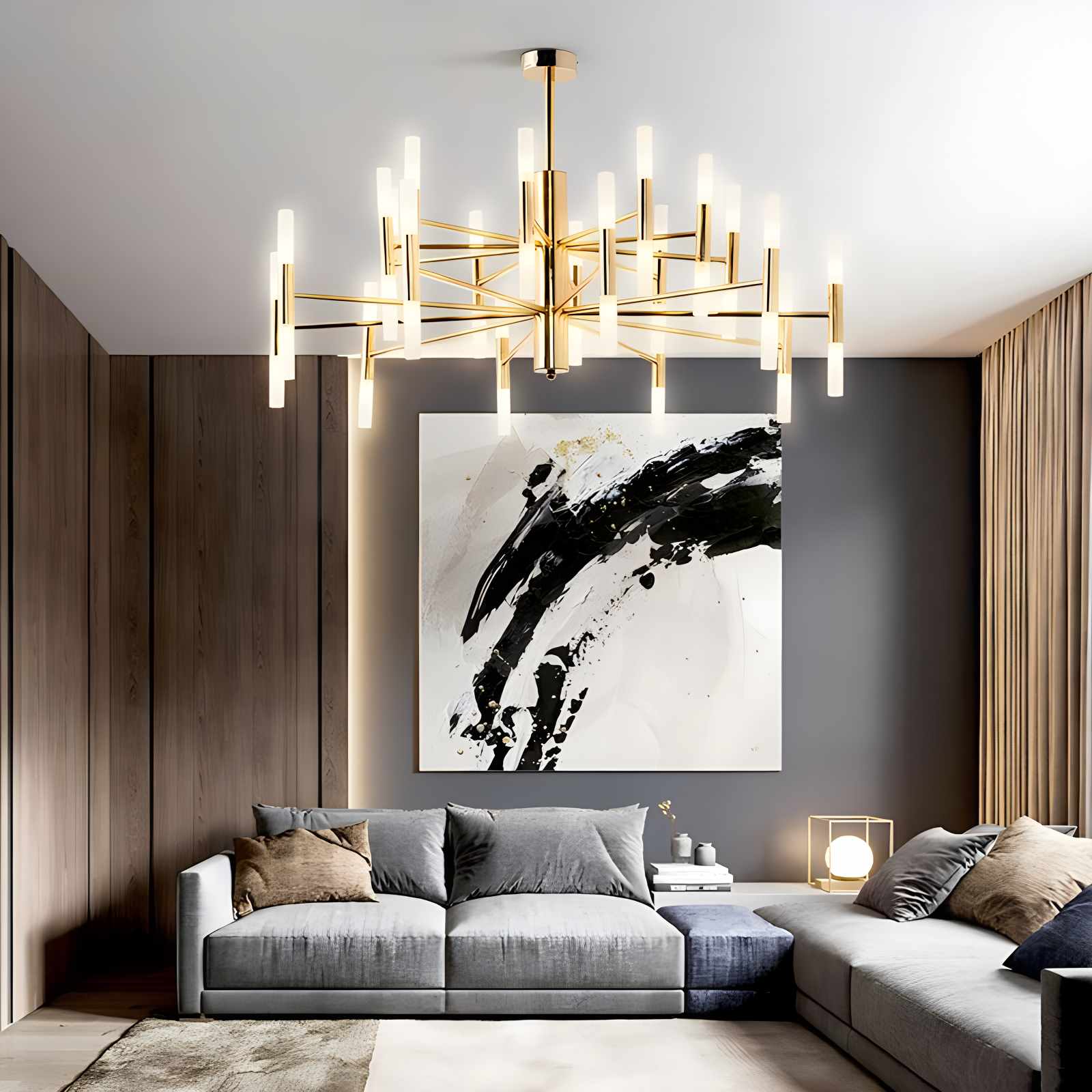 Antizer Adjustable Round Tube Chandelier