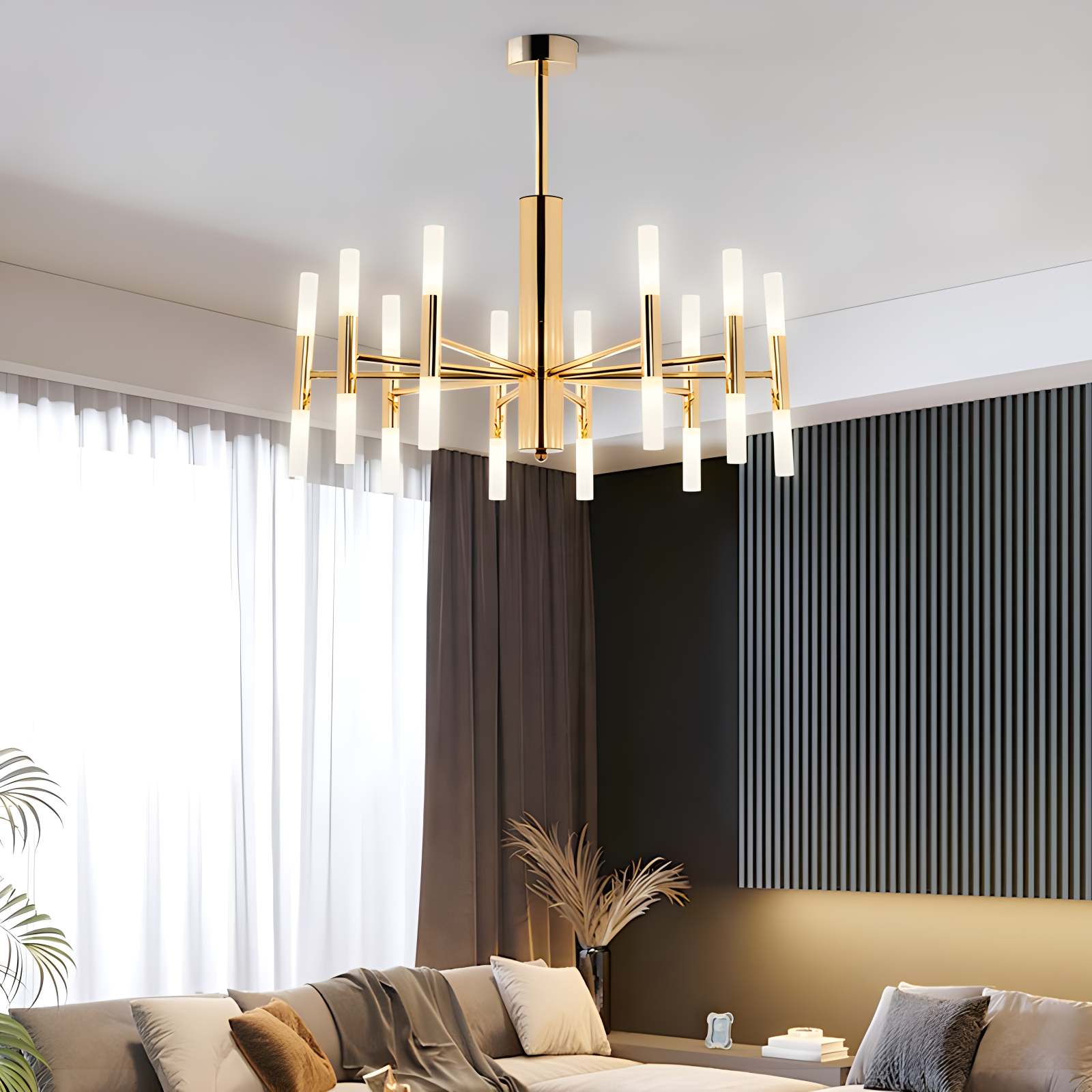 Antizer Adjustable Round Tube Chandelier