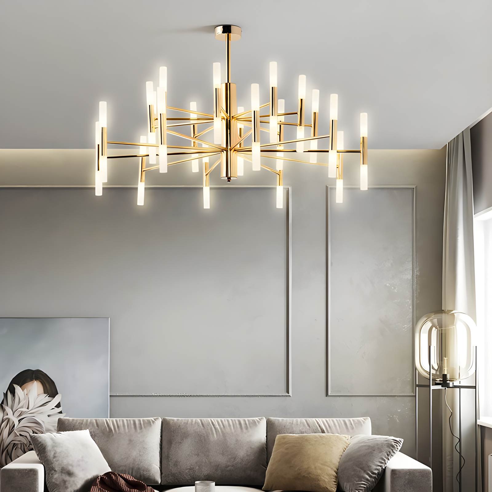 Antizer Adjustable Round Tube Chandelier