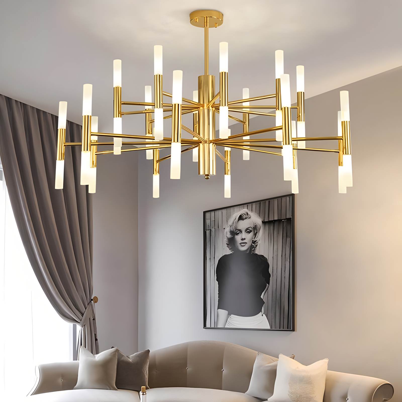 Antizer Adjustable Round Tube Chandelier