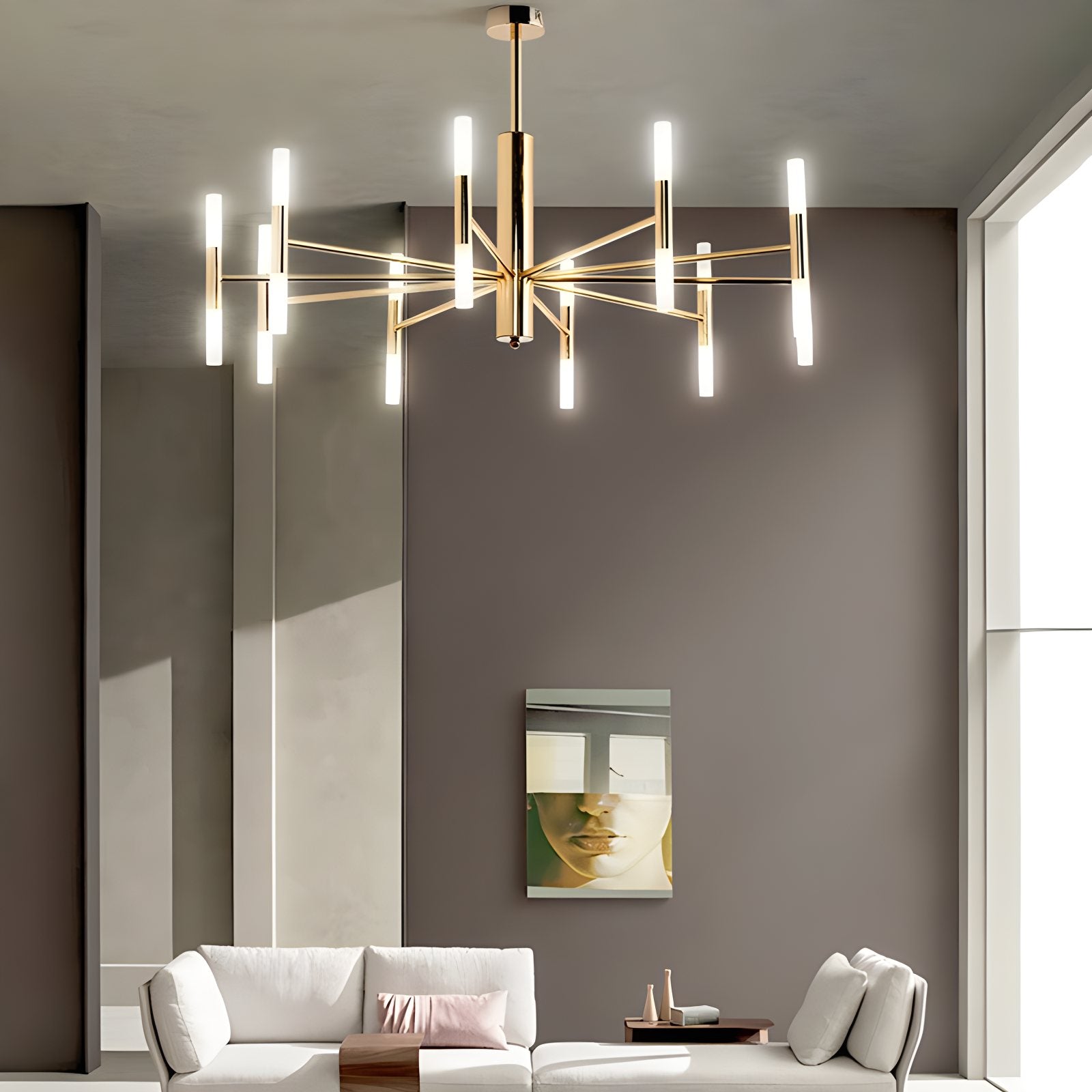 Antizer Adjustable Round Tube Chandelier