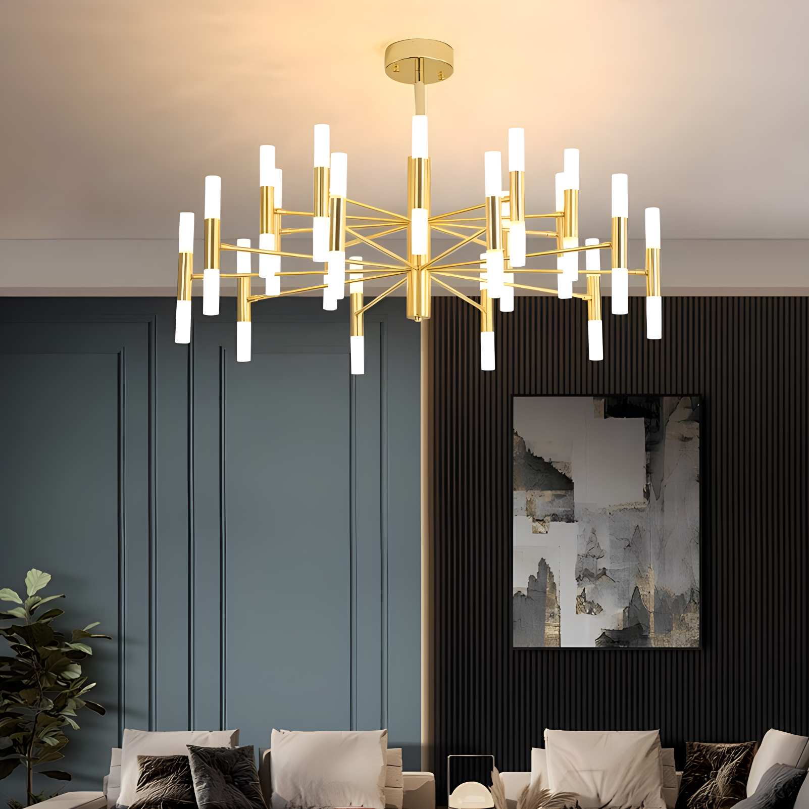 Antizer Adjustable Round Tube Chandelier