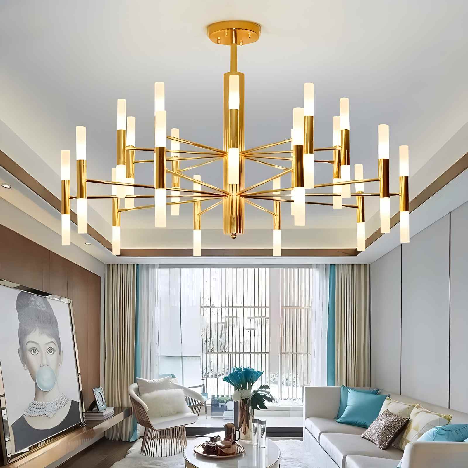 Antizer Adjustable Round Tube Chandelier