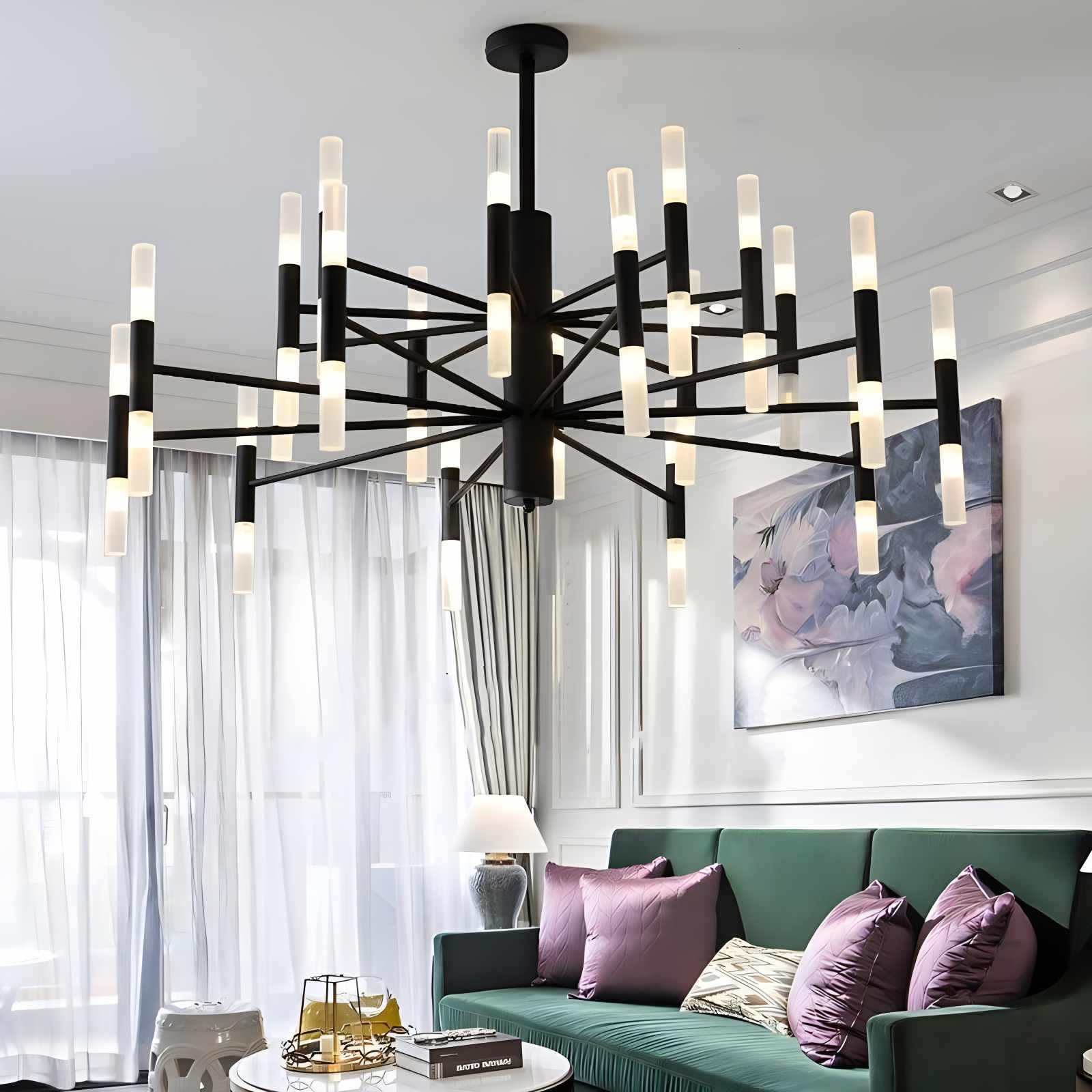 Antizer Adjustable Round Tube Chandelier