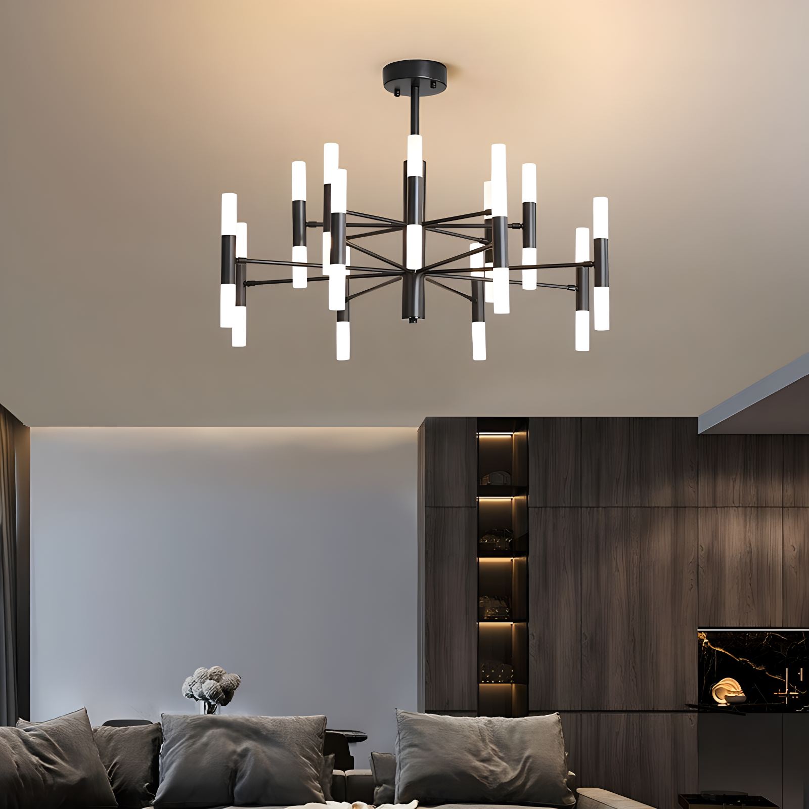 Antizer Adjustable Round Tube Chandelier