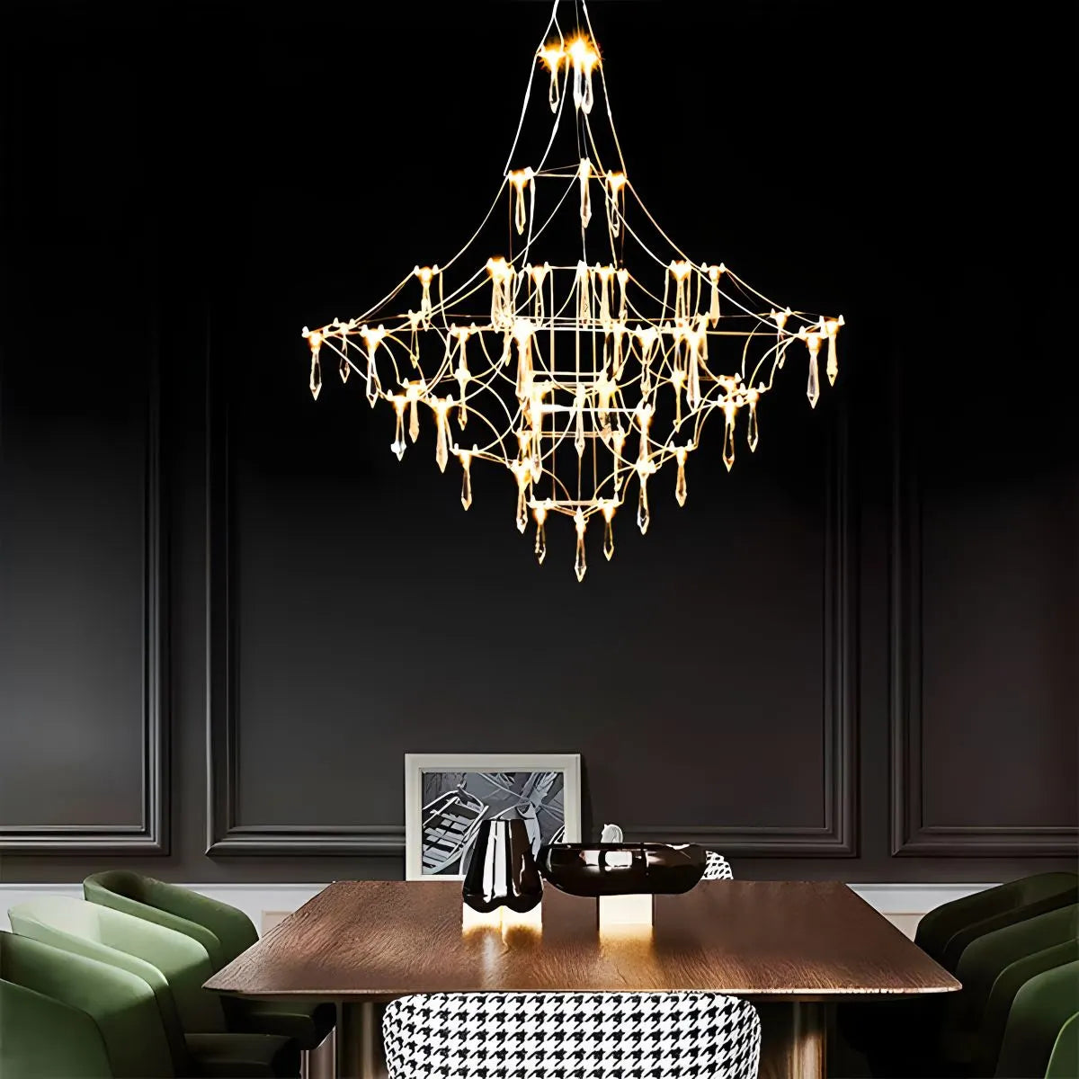 Antizer Adjustable Large Creativity Crystal Chandelier Gold