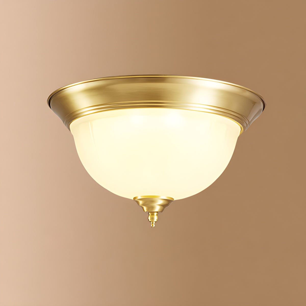 Antizer European Style Copper Glass Ceiling Lamp-D Style A Warm Light