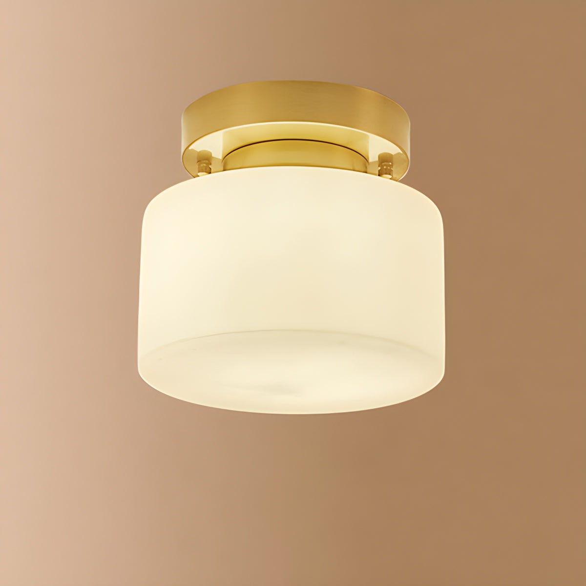 Antizer European Style Copper Glass Ceiling Lamp-D Style C Warm Light
