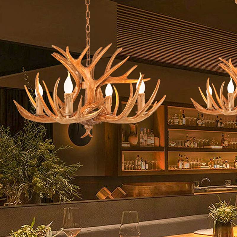 Antizer Antler Shape Resin Chandelier for Living Room