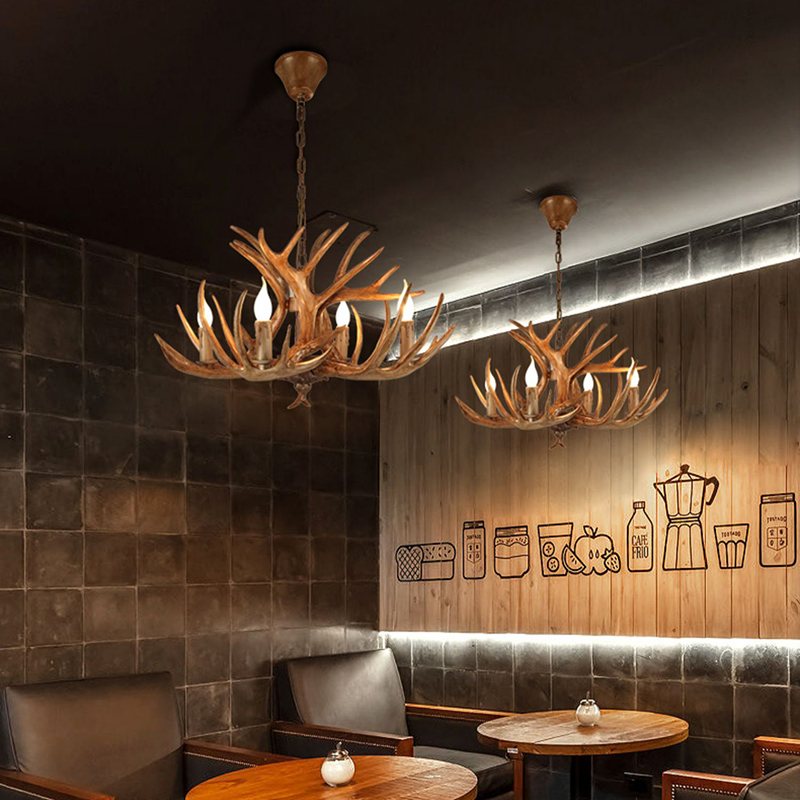 Antizer Antler Shape Resin Chandelier for Living Room