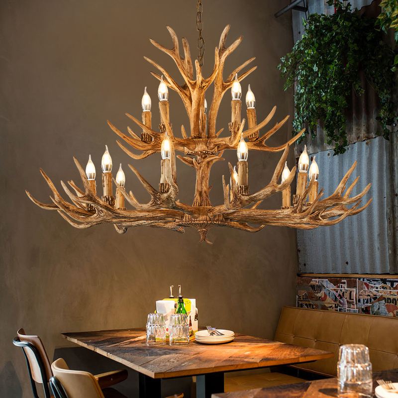 Antizer Antler Shape Resin Chandelier for Living Room
