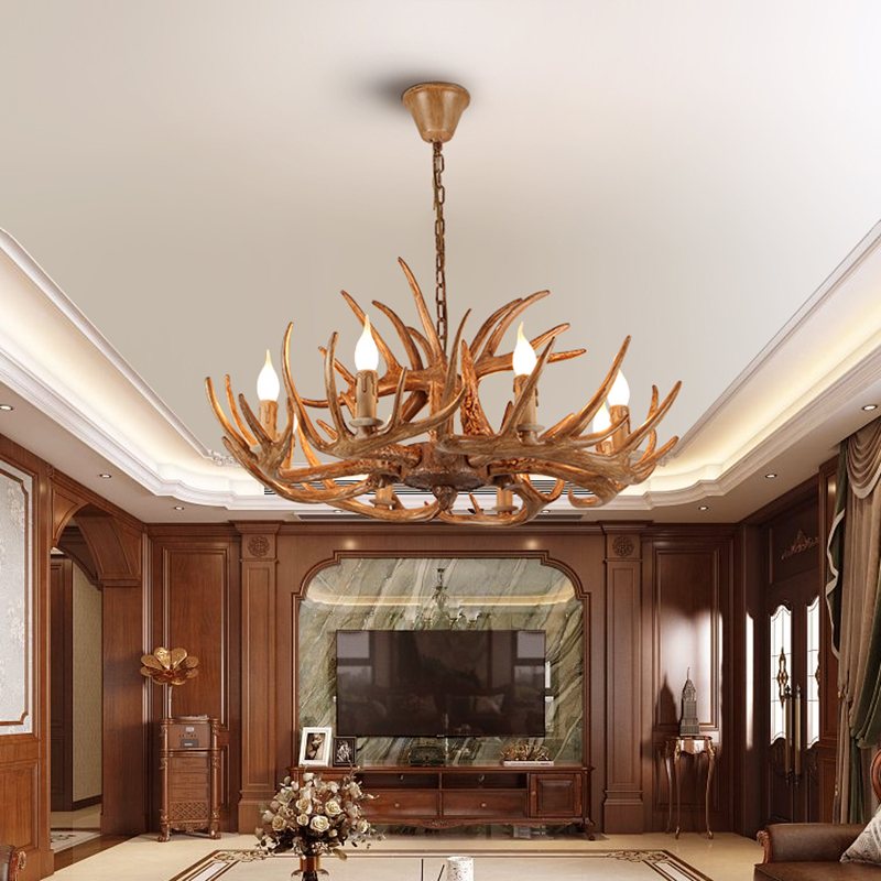 Antizer Antler Shape Resin Chandelier for Living Room